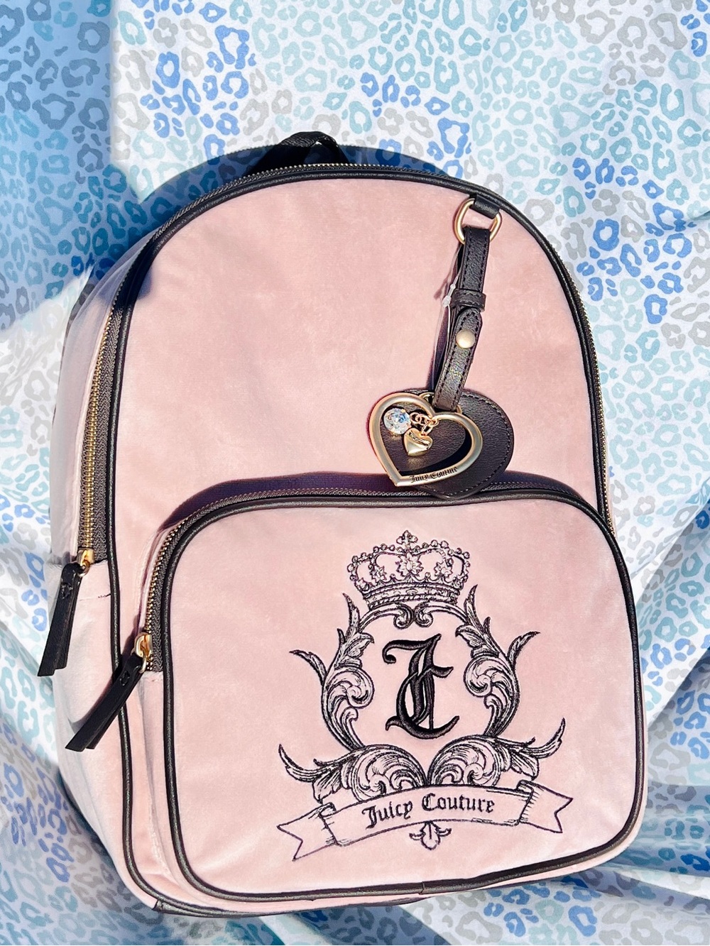 New Pink Juicy Couture Backpack Purse Bag Velour XL Size Vintage Style
